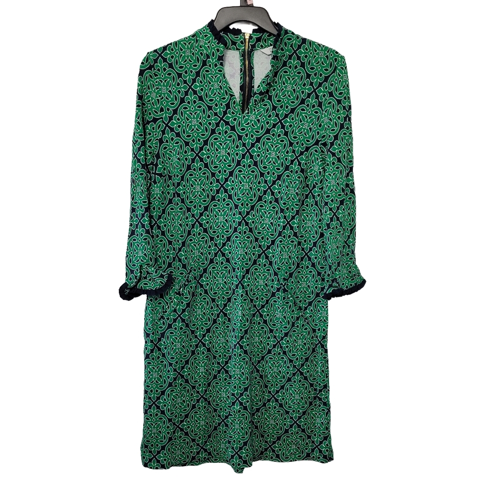 crown and ivy green dress & Long Sleeve Navy & Kelly Size M Diamond Geometric Preppy Ebay